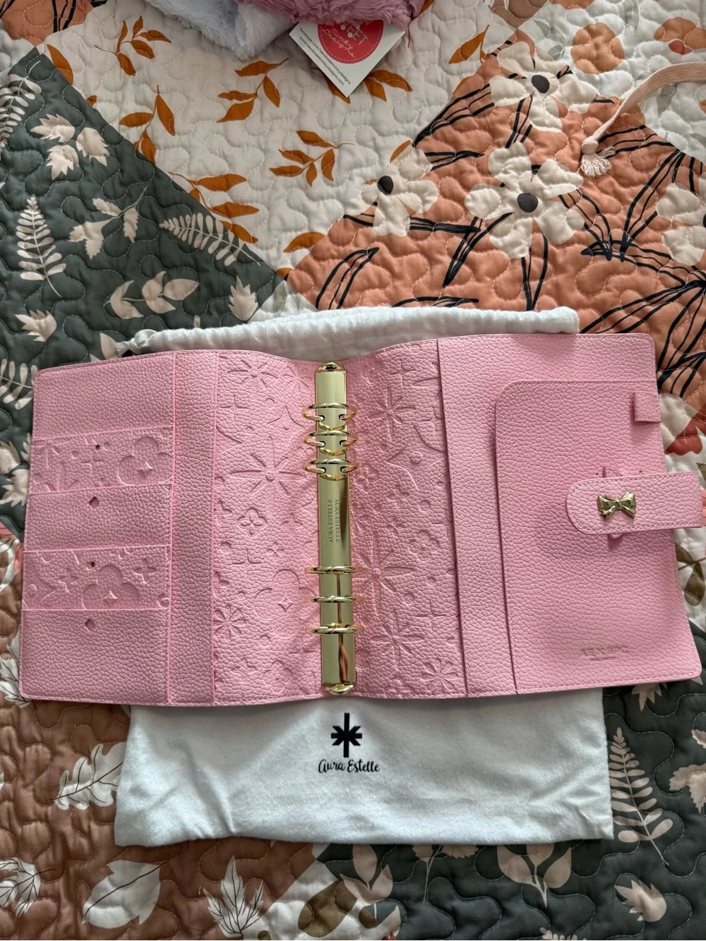 *RARE* Aura Estelle and Scribble Prints Co Pink Leather Planner
